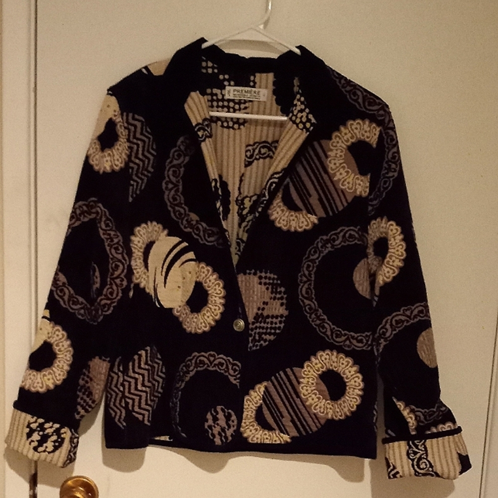 Premiere Reversible Blazer. Women's Large Black and Cream.